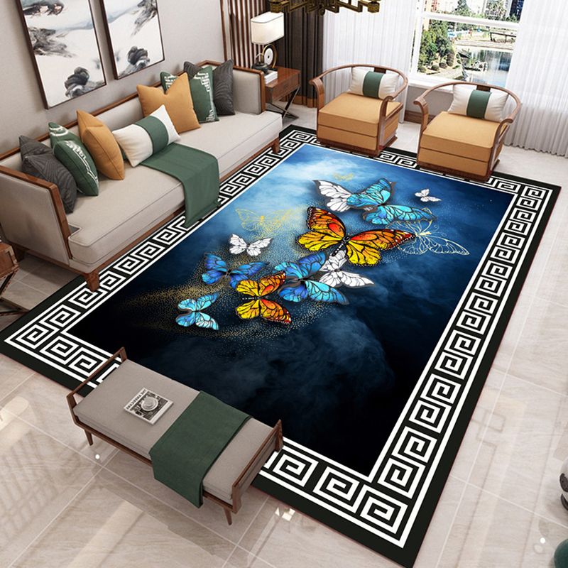 Tapis Shabby Chic de couleur foncée, en Polyester, imprimé d'animaux, tapis d'intérieur, support antidérapant pour la décoration de la maison