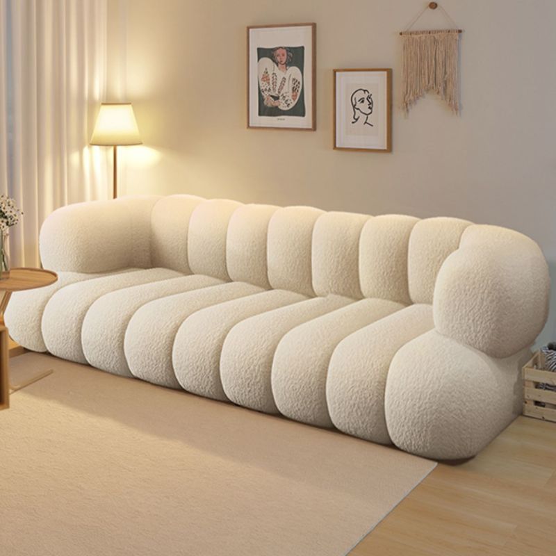 Sewn Pillow Back Sofa Northern European Recessed Arm Sofa with Pillows