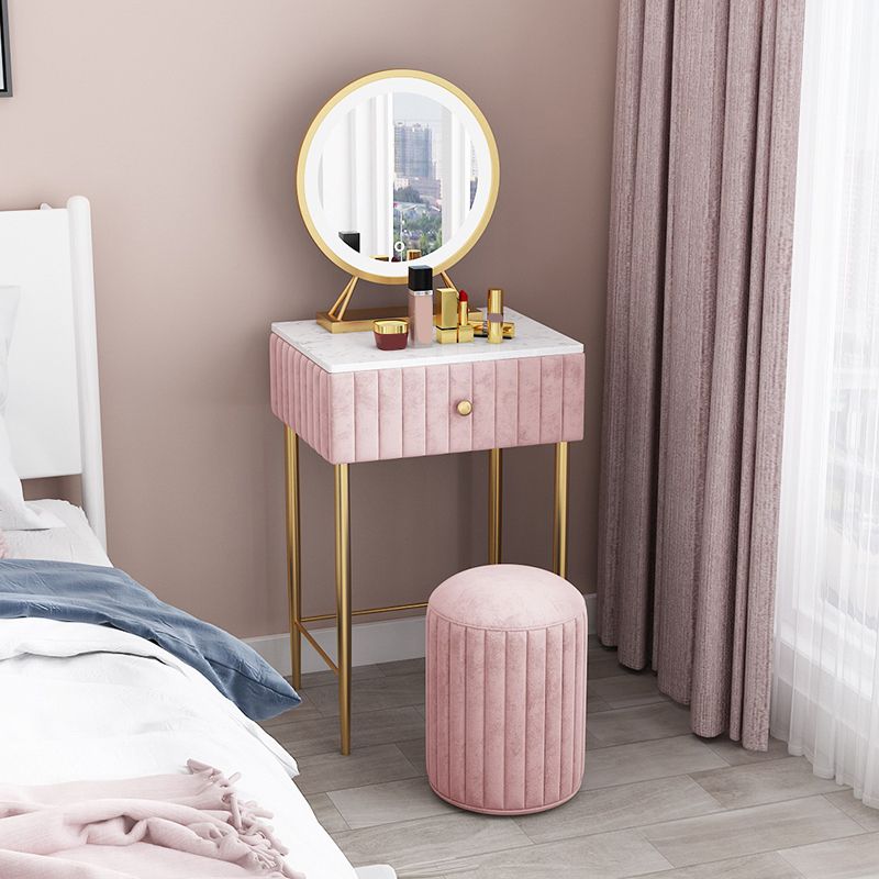 29.5" Tall Glam Makeup Vanity Desk 1 Drawer Dressing Table For Bedroom