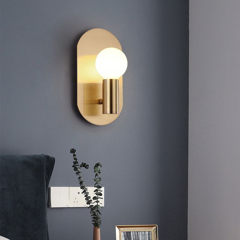 Single Contemporary Golden Finish Metallic Unique Bathroom Vanity Light