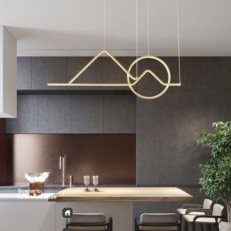 Modern Singularity LED Linear Pendant Light Aluminium Ceiling Light for Dining Room