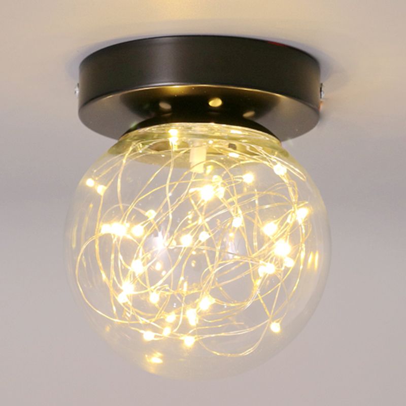 Plafonnier en forme de boule, style moderne et simple, en verre, 1 lumière, montage encastré, pour allée de balcon