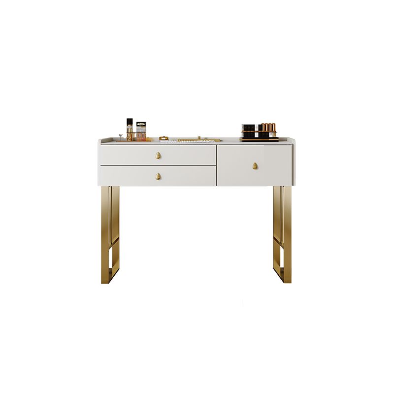 Stone Top Vanity Set 3/6 Storage Drawers Dressing Table with Padded Stool