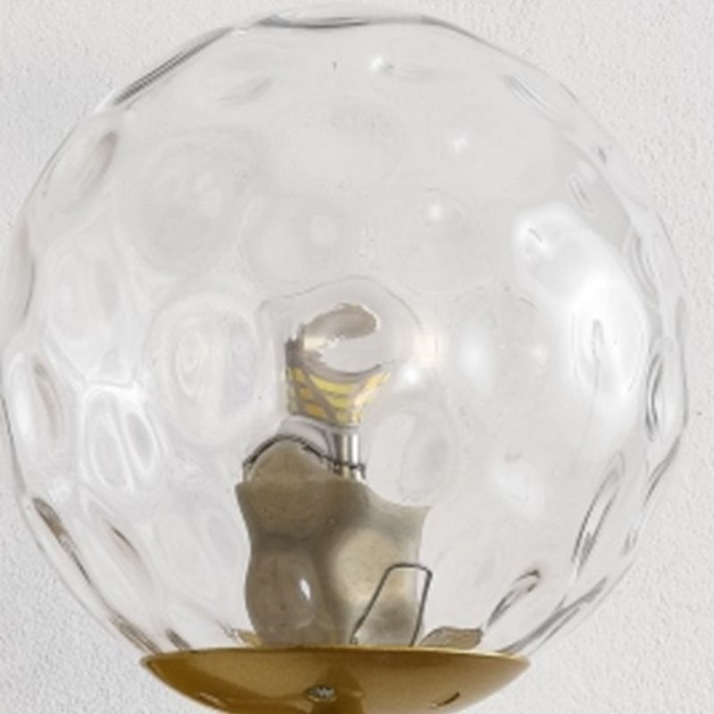 Modern Spherical Glass Wall Light Fixture 1-Bulb Bedroom Wall Sconce Light