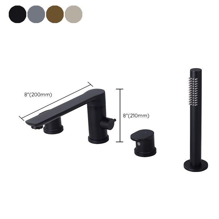Modern Bathtub Faucet Deck Mounted Roman Tub Faucet Trim with Handshower