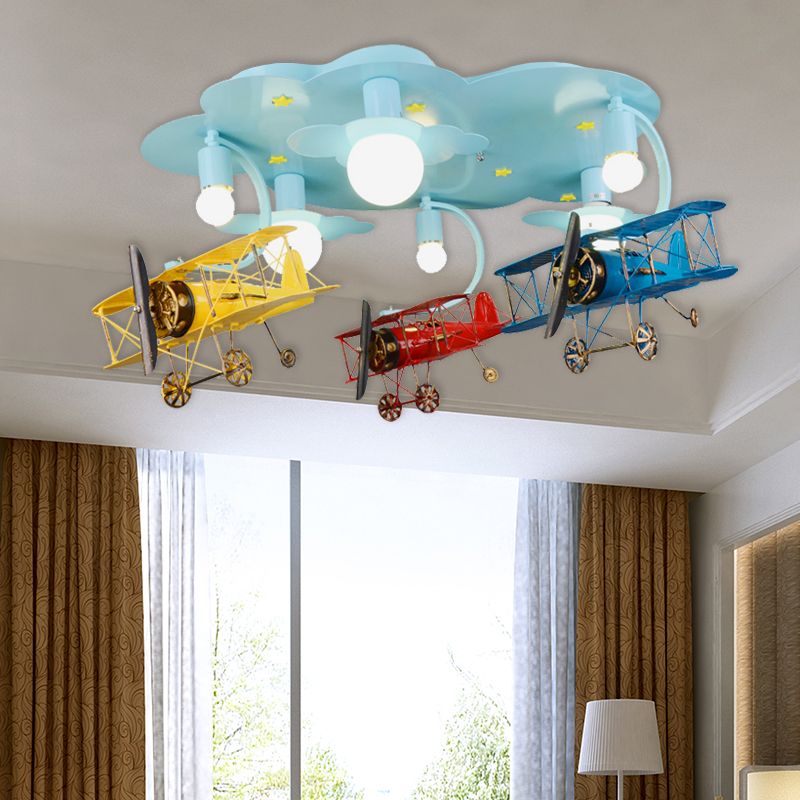 Cloud & Glider Semi Flush Mount Light Plafonnier contemporain cool pour la maternelle