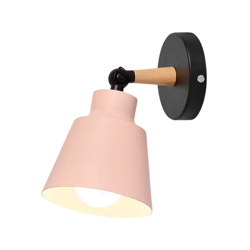 Contemporary Wood Wall Light Flush Mount Macaron Lighting for Living Room