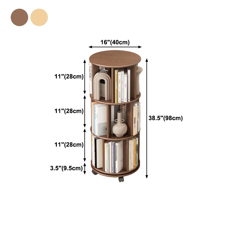 Scandinavian Style Bookshelf with Casters Bookcase for Home Office Study Room