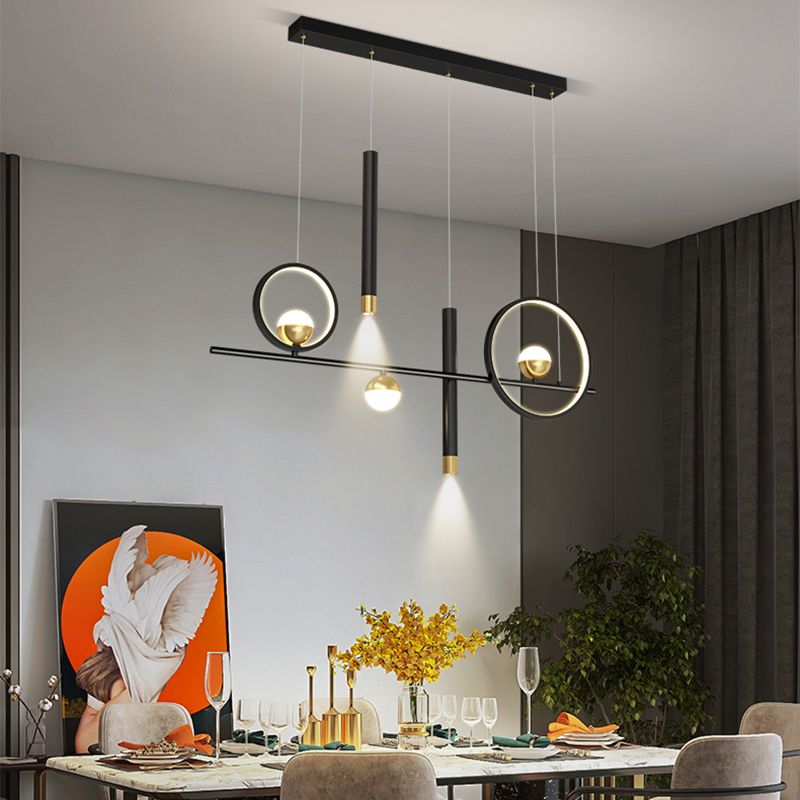 Modern Linear Island Chandelier Lights Metal Pendant Lighting Fixtures