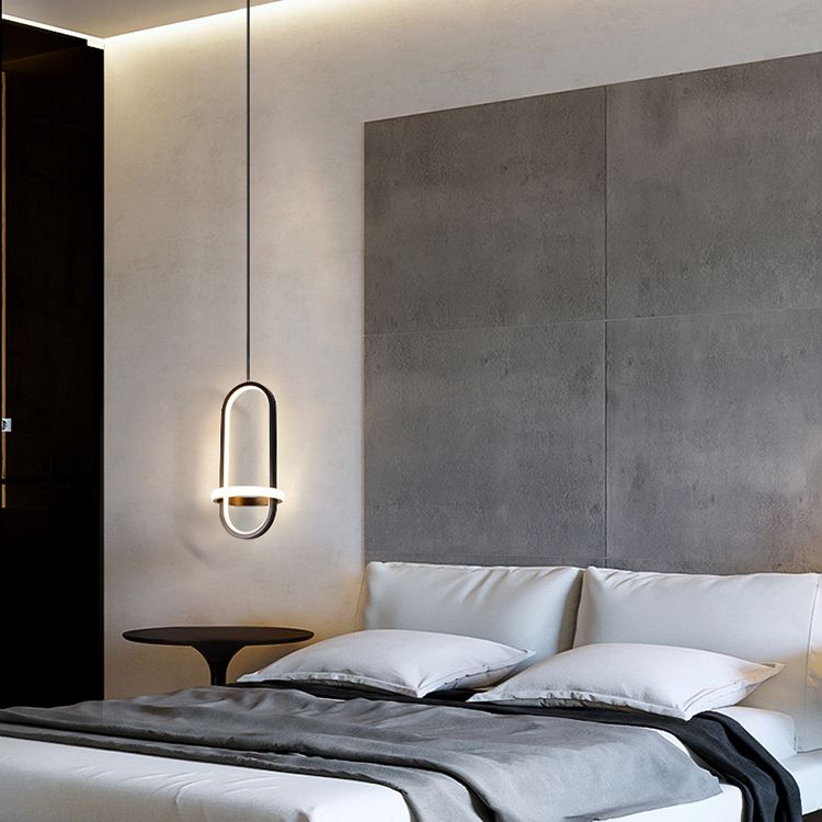 Chambre à coucher lampe suspendue moderne kit d'éclairage pendentif en aluminium linéaire avec 2 lumières