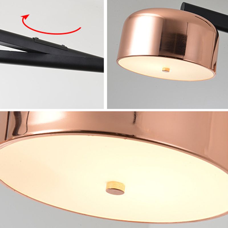 Drum Metal Island Lighting Fixture Luz de colgante de isla negra de estilo moderno para comedor