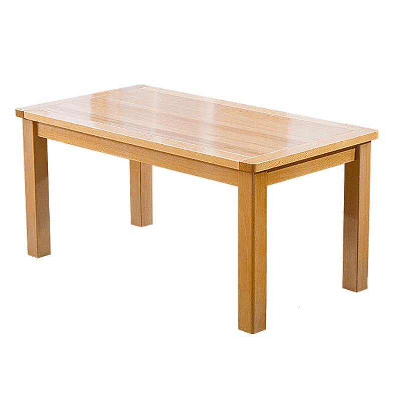 Rectangle Beech Wood Table in Nature Modern Dining Table with 4 Legs for Restaurant