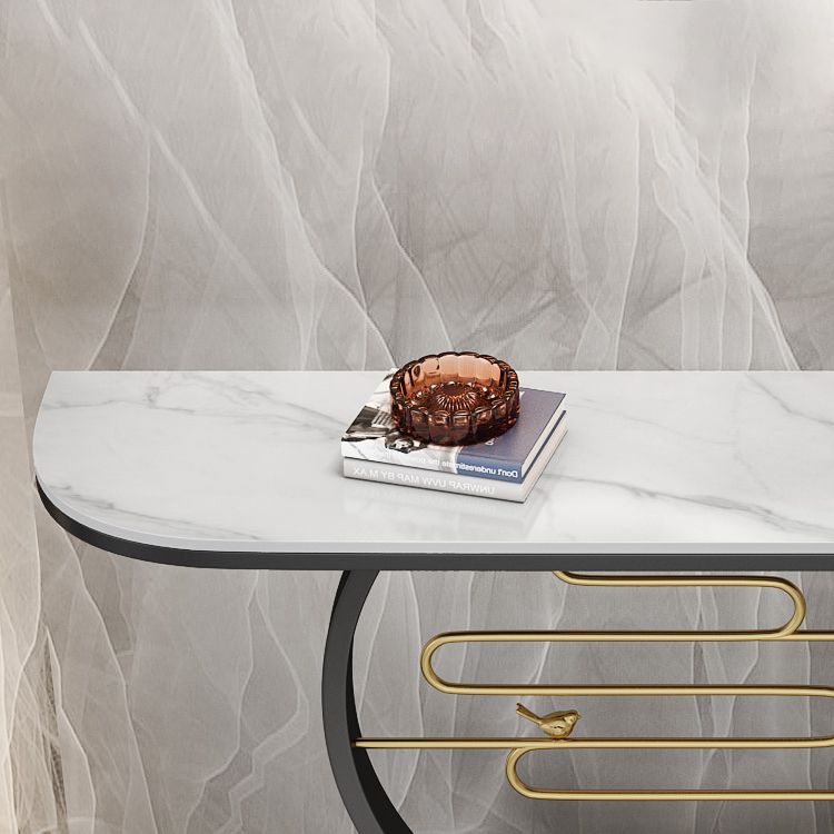 Stone Modern Console Table 31.5" Tall 1-shelf Accent Table for Hall