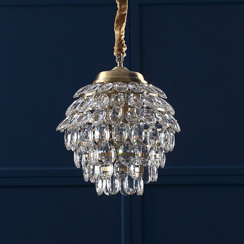 Modern Chandelier Light Fixtures Crystal Multi Head Hanging Chandelier for Bedroom