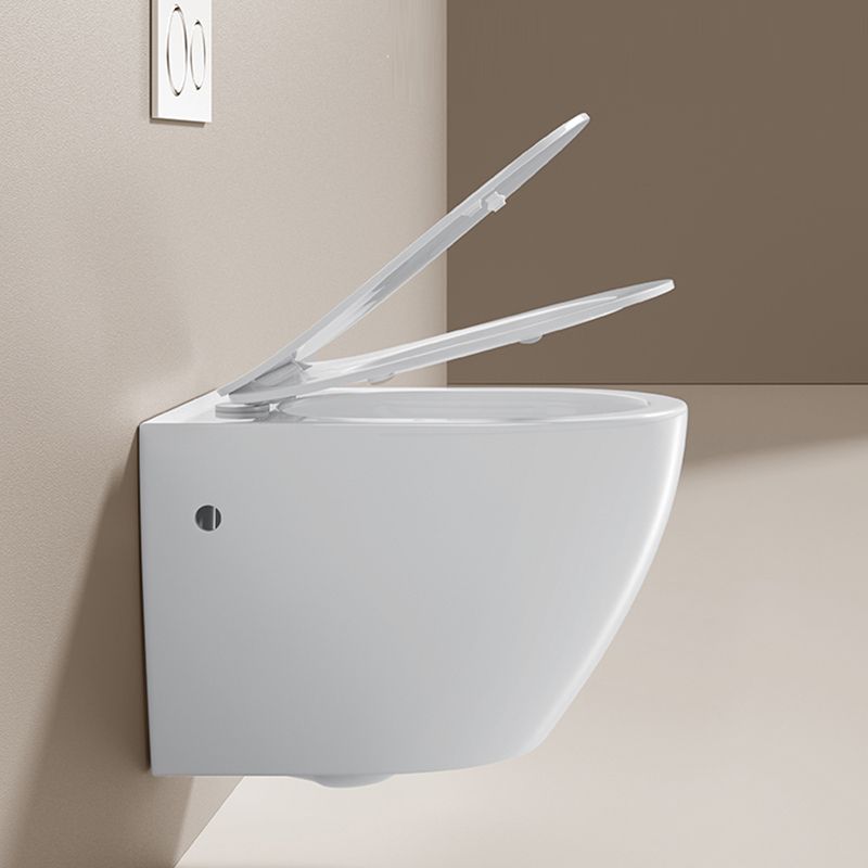 Modern Ceramic Flush Toilet Wall Hung Urine Toilet with Slow Close Seat for Washroom