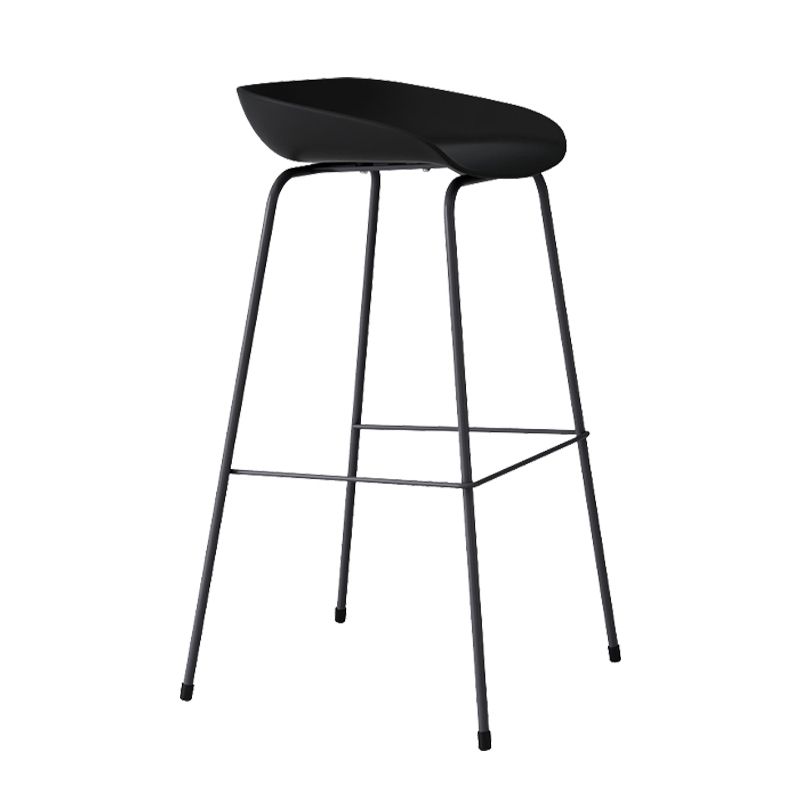 Contemporary Bar-stool Plastic Counter Bar Stool with Metal Legs for Kitchen