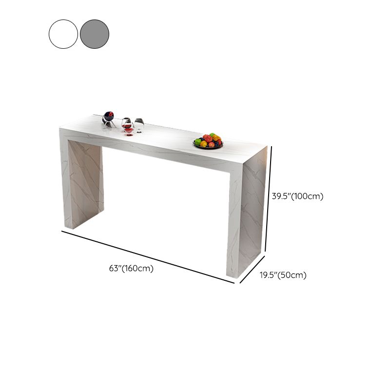 Modern Style Rectangle Stone Bar Stool Table Table for Living Room