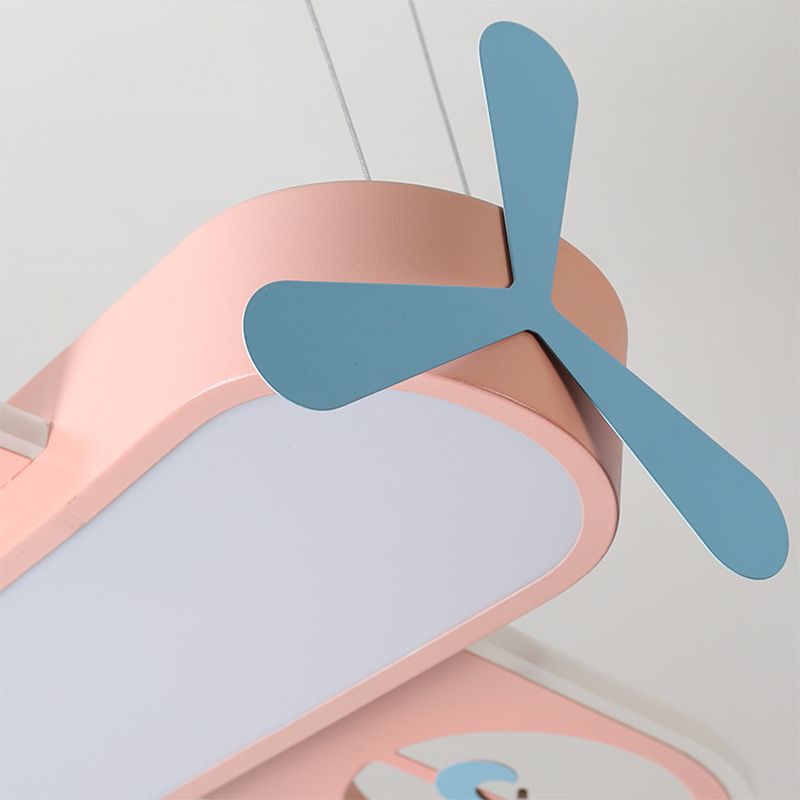Cartoon kreative Persönlichkeit Deckenheize Leichtmetallflugzeug LED Hängende Licht für Kinder Schlafzimmer