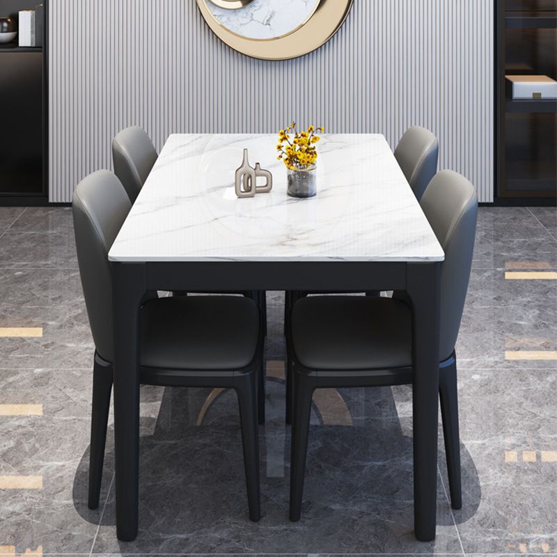 Modern Style Dining Room Dinner Table Stone 4 Legs Dining Table