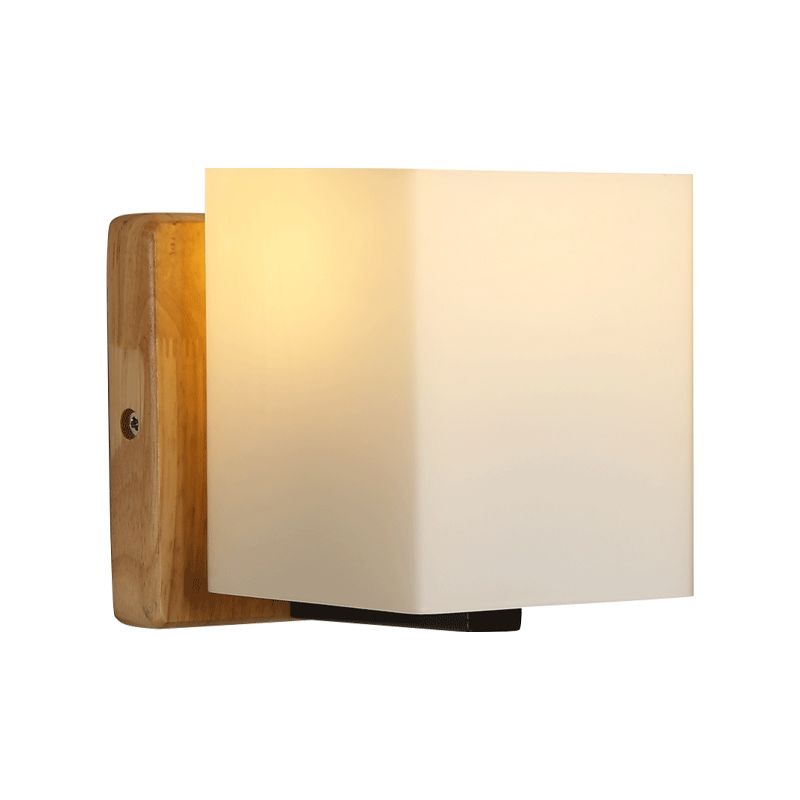 Éclairage de paroi en bois géométrique Appiculture de lumière murale beige minimaliste