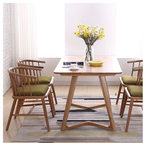 Sillón de madera contemporáneo Silla de comedor con respaldo natural Windsor para cocina