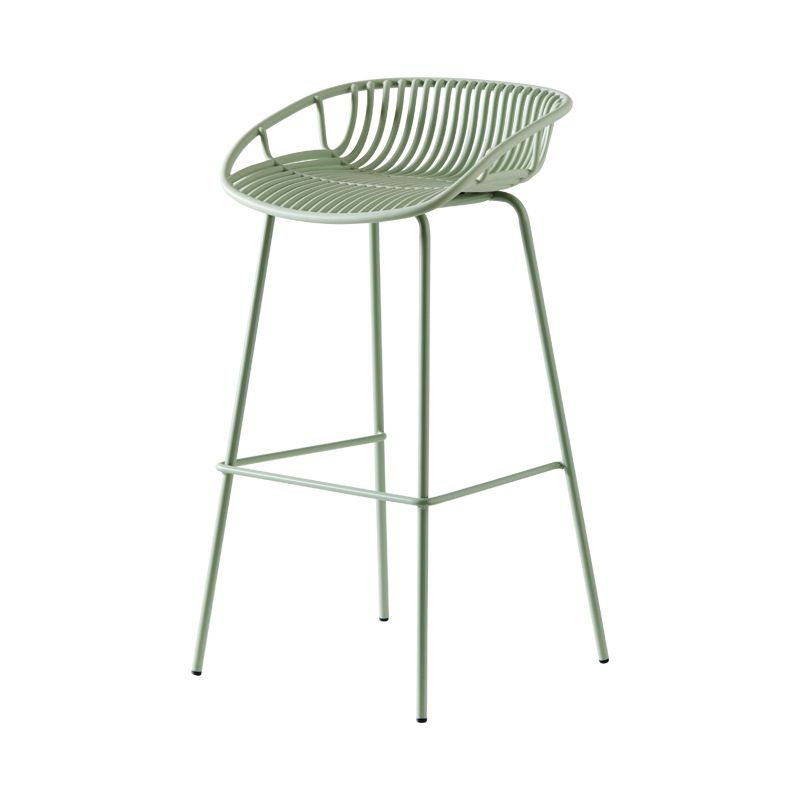 Contemporary Metal Barstool Plastic Stool in Matte Finish for Indoor