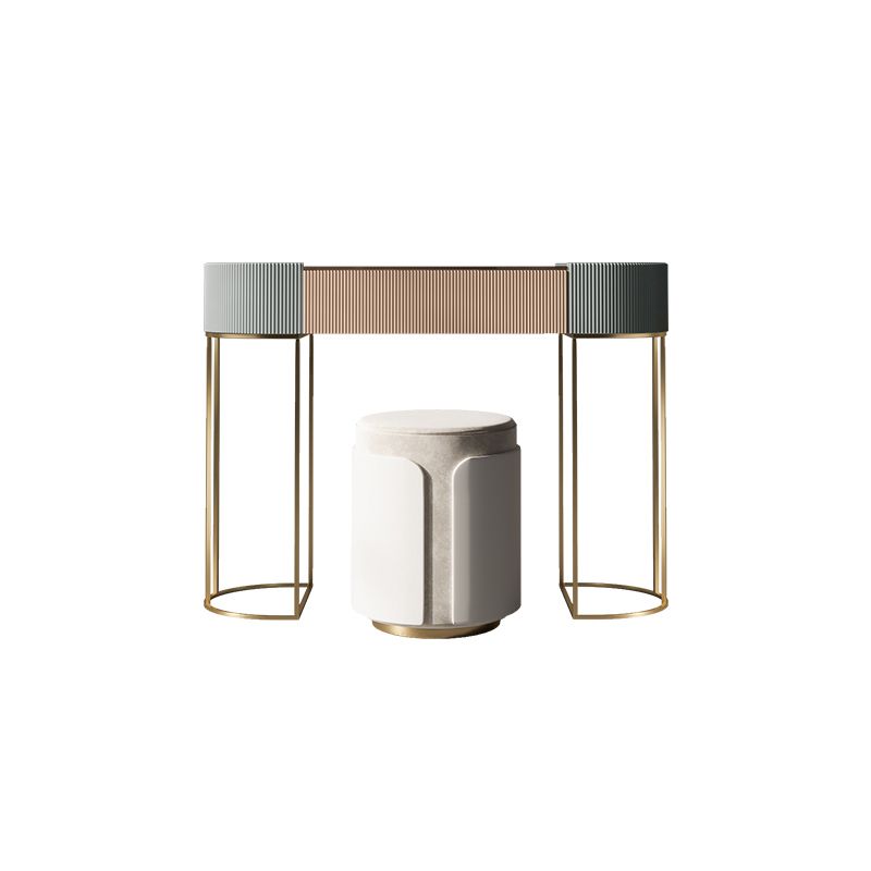 Contemporary Wood Makeup Vanity Set Glass Top Vanity Dressing Table