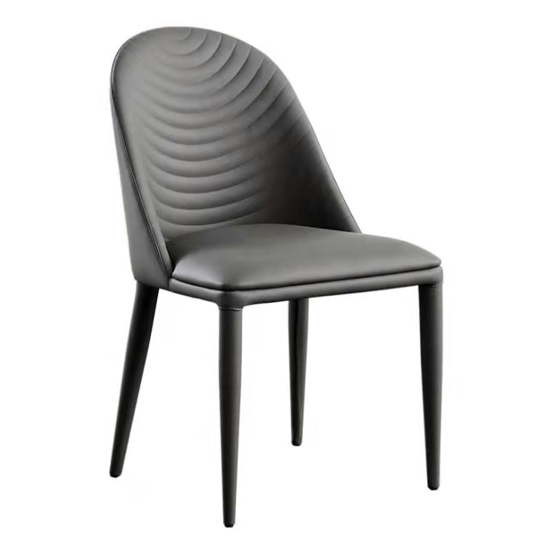 Contemporary Metal Dining Room Chairs Upholstered Armless Dining Chairs for Home Use