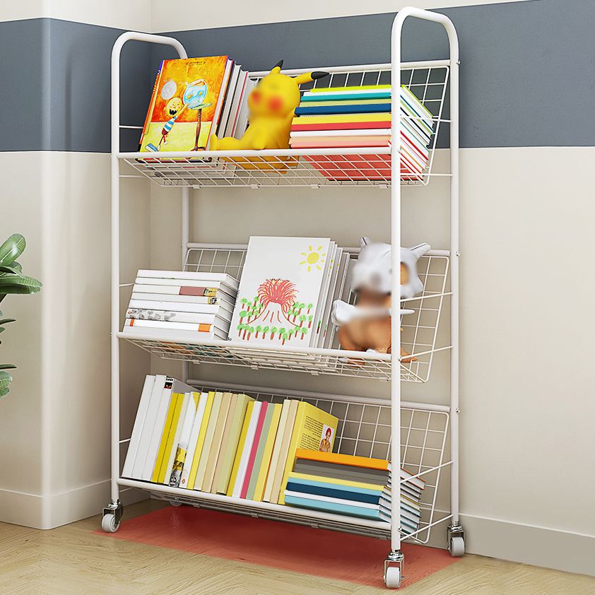 Modern Style Bookshelf Etagere Open Back Metal Bookcase for Home