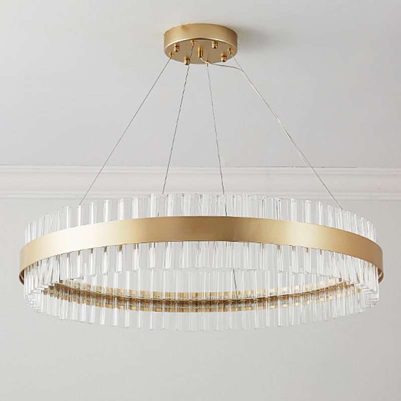 Lampadella in vetro di cristallo rotondo in stile semplice a led oro lampada appesa per salotto