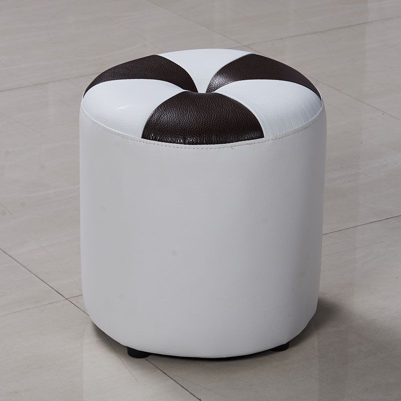 Purple Modern Round Pouf Stain Resistant Color Piece Pouf for Living Room