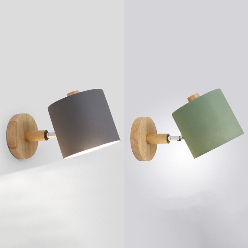 Illuminazione a parete cilindri in stile moderno metallo 1 lampada montata a parete per la testa