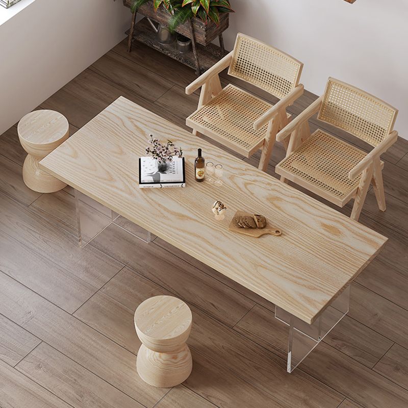 Industrial 1/2/5 Pieces Furniture Solid Wood Rectangle Dining Chairs Set in Natural