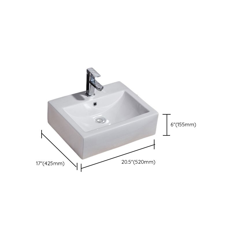 Modern Bathroom Sink Solid Color Porcelain Vessel Bathroom Sink