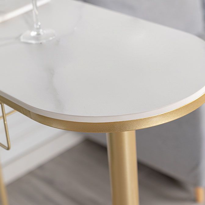 Modern Pub Table with Storage Base Specialty Stone Top Bar Table