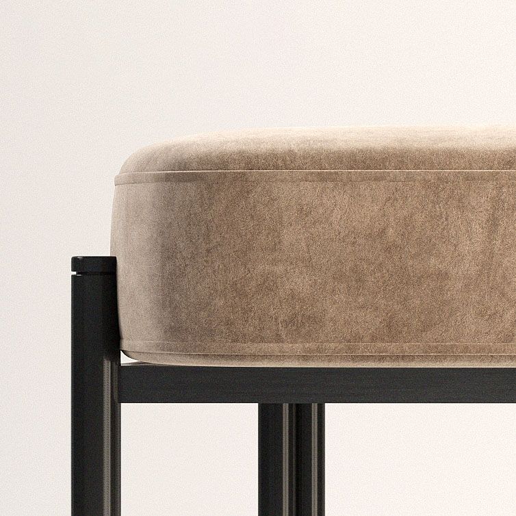 Contemporary Open Back Side Chair Upholstered Armless Dining Chair