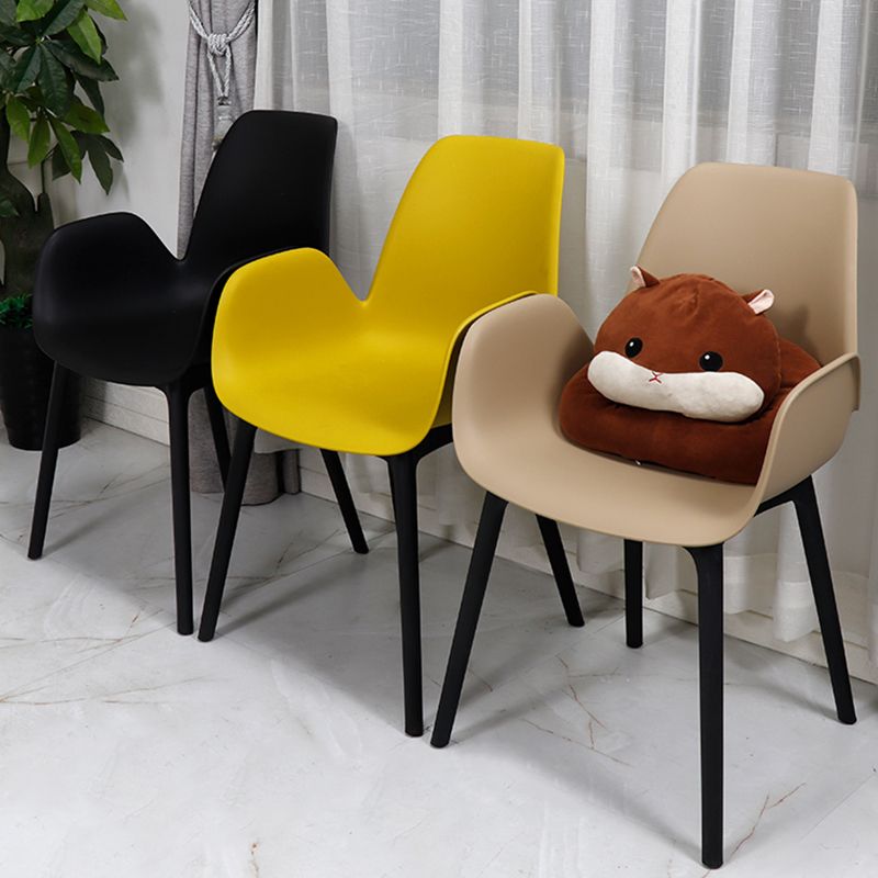 Plastic Dining Armchair Glam Style Dining Room Chair for Home