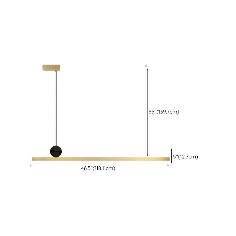 LED Island Light Gold Island Hanging Light with Acrylic Shade for Dining Room