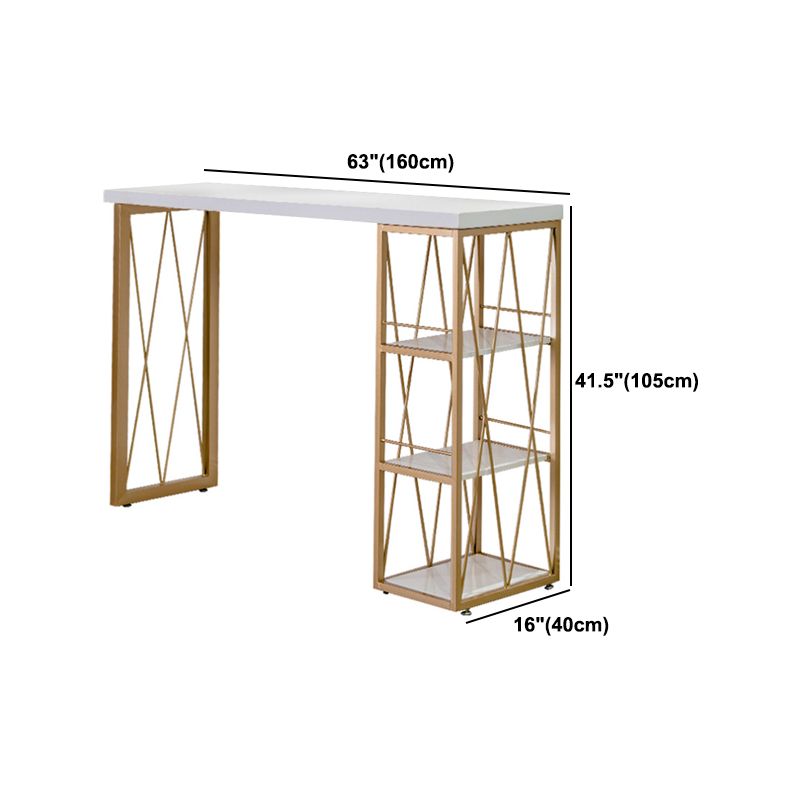 Glam1/2/3 Pieces Bar Table Set Rectangle Counter Table with High Stools for Home