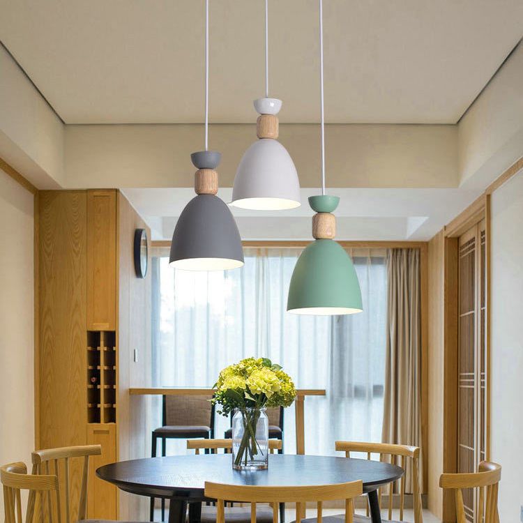 Posaborador de iluminación blanca sombreada fijación de iluminación de metal de estilo nórdico para comedor para comedor