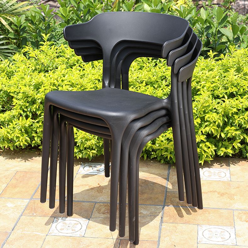 Stacking Dining Armchair Contemporary Plastic Patio Arm Chair