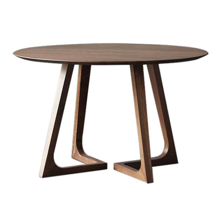 Vast hout dubbele voetstuk dinette tafel eenvoud eettafel ronde voor thuis