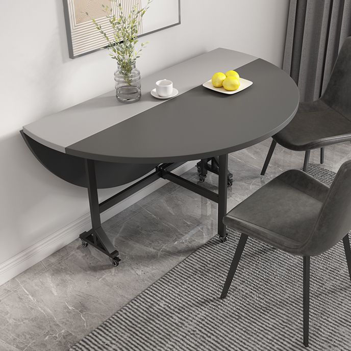 47 '' tavolo da pranzo in legno artificiale pieghevole estesibile tavolo rotondo con base di cavalletto