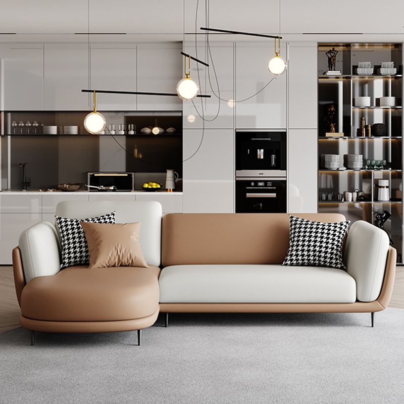 37.8 " H Faux Leather Flared Arm Sofa & Chaise for Living Room