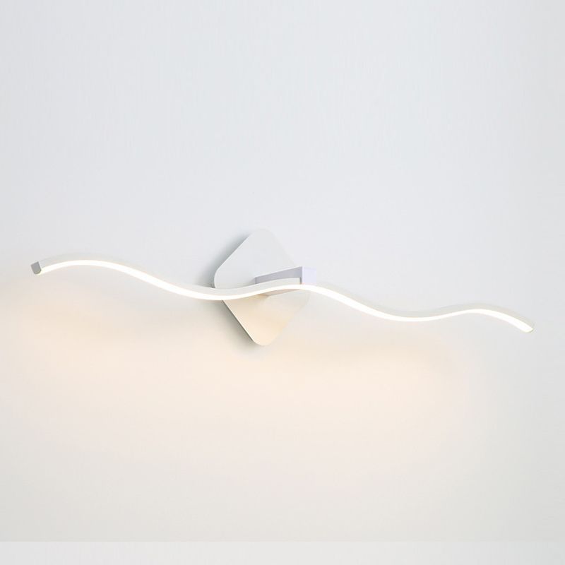 Forme linéaire en métal applique de style moderne 1 miroir clair luminaires muraux