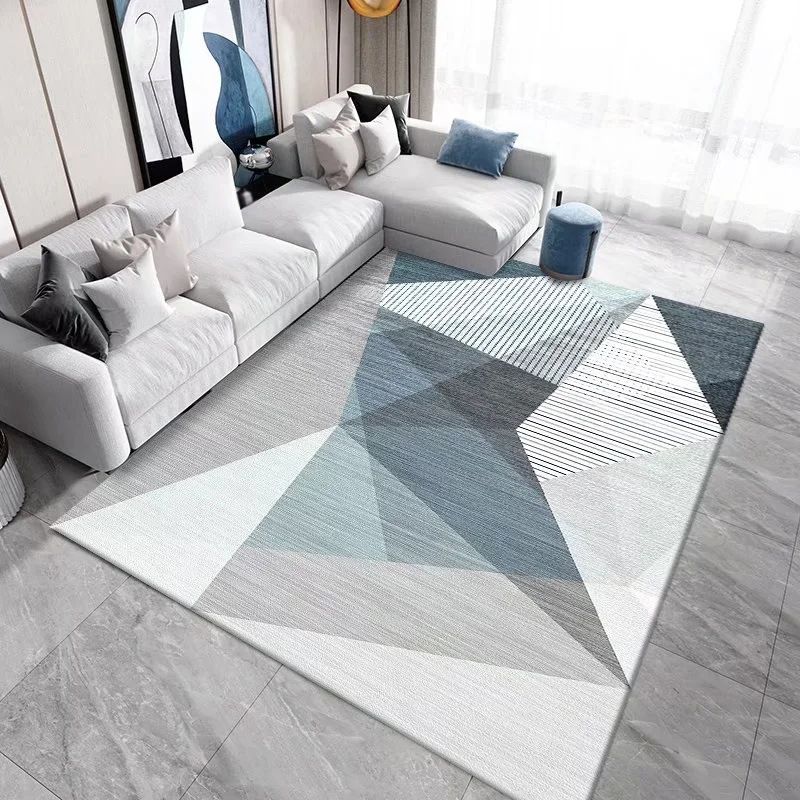 Gold Modern Rug Polyester Geometry Rug Washable Indoor Rug for Living Room