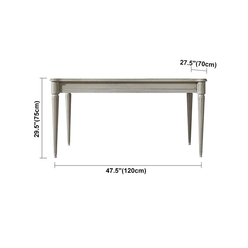 Traditional Luxury Dining Table Rectangle Solid Wood Dining Table with 4 Legs