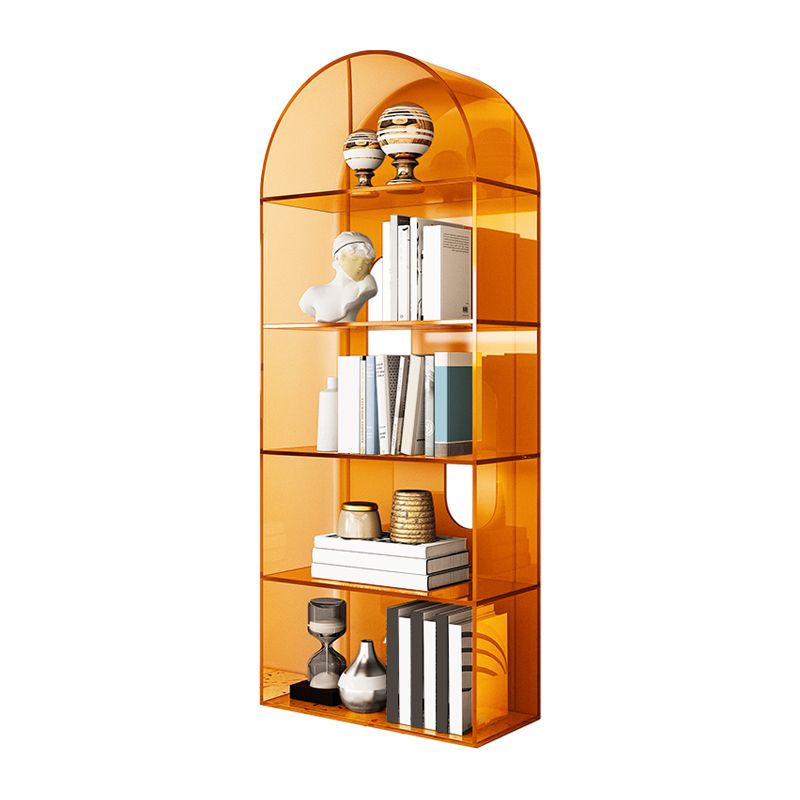 Contemporary Closed Back Standard Bookshelf Acrylic Bookcase with Shelves