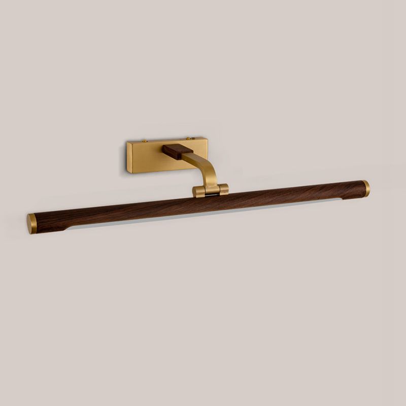 Metal Linear Shade Wall Sconce Modern Style Modern 1 Apparecchio di illuminazione da parete a specchio leggero in marrone