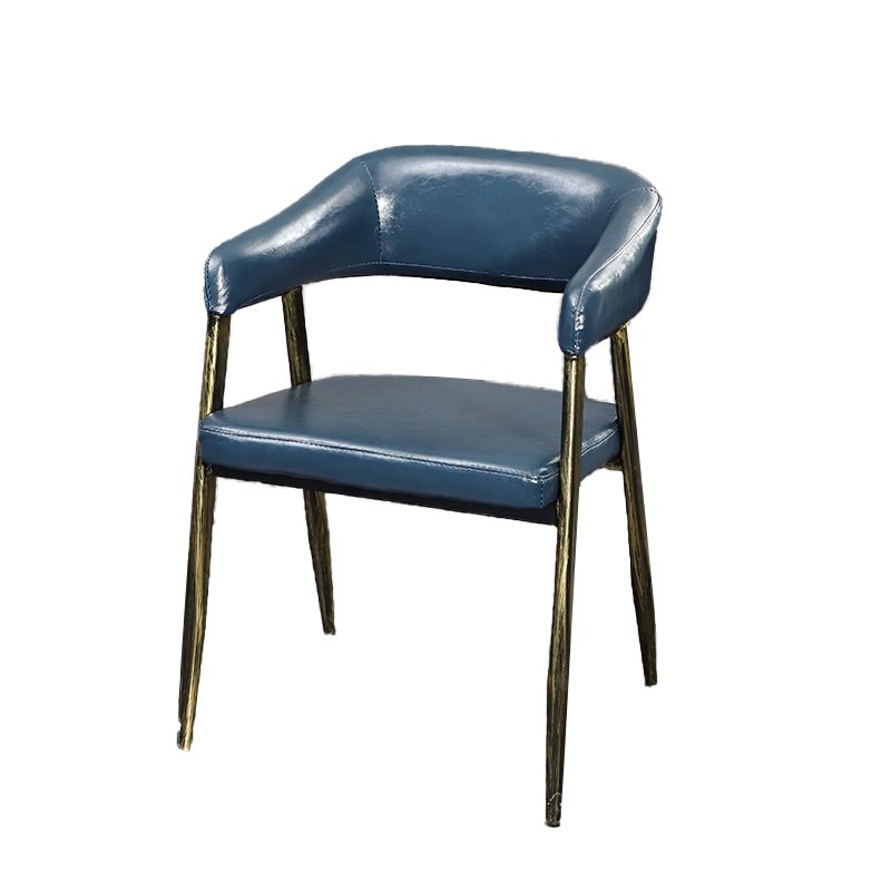 Faux Leather Kitchen Dining Side Chair Glam Open Back Dining Side Chair